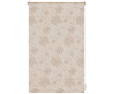 GARDINIA EASYFIX Rollo Dekor zum Klemmen oder Kleben, Tageslicht-Rollo, Blickdicht, Alle Montage-Teile inklusive, Stickerei, Taupe, 60 x 150 cm (BxH)