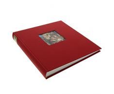 Goldbuch Fotoalbum mit Fensterausschnitt, Bella Vista, 30 x 31 cm, 60 weiße Seiten mit Pergamin-Trennblättern, Leinen, Rot, 27890
