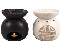 Duftlampe Duett Relief, sort. weiß/schwarz