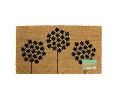 JVL Fußmatte Einfach Prints Rückseite Eingangstür mat-Allium Flower, 40 x 70 cm, Kokosfaser + Latex, braun, 40 x 70 x 1,5 cm