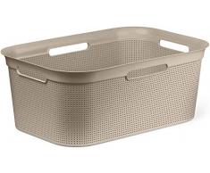 Rotho Brisen Wäschekorb 40 l, Kunststoff (PP), cappuccino 40 Liter (60 x 40 x 23,2 cm)