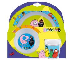 Barbapapa 743795 3-teiliges Set aus Melamin 27x9x26 cm bestehend aus Dinnerteller, Suppenteller und Tasse
