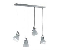 Trio Leuchten Ginelli 301500407 Pendelleuchte, Metall, Nickel Matt/Weiß