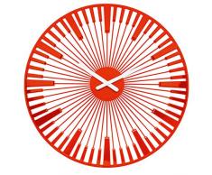 koziol Wanduhr Piano, Kunststoff, solid orangerot, 3,2 x 45 x 45 cm