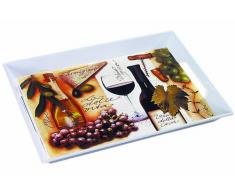 Kesper Serviertablett 50x35x4,5cm, Melmin, Melamin, Weiß, 50 x 35 x 4.5 cm