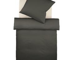 Fleuresse Colours Interlock Bettwäscheset, Jersey, Anthrazit, 37.2 x 26.8 x 3.6 cm, 2-Einheiten