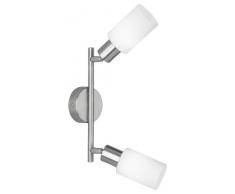 Reality Leuchten Deckenleuchte Mars R80012007, Metall Nickel matt, Glas matt weiß, 2 x E14