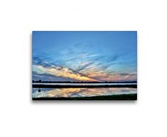 Premium Textil-Leinwand 45 x 30 cm Quer-Format Rhein bei Duisburg | Wandbild, HD-Bild auf Keilrahmen, Fertigbild auf hochwertigem Vlies, Leinwanddruck von Sigrun und Volker Düll