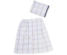 Buscher 201714-100 Saunatuch mit Saunakilt / 100% Baumwolle / 2-teilig Set/weiß