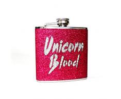 Gift Republic Einhorn Flachmann, Edelstahl, Pink, 11,5 x 10 x 3 cm