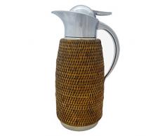 Better & Best Thermoskanne, Rattan, Metall, Kunststoff, braun, 13 x 17 x 31 cm