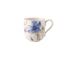Villeroy & Boch Mariefleur Gris Kaffeebecher, 350 ml, Höhe: 9 cm, Premium Porzellan