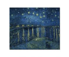 Wieco Art – Starry Night Over The Rhone by Vincent Van Gogh Öl Gemälde Reproduktion, Moderne Giclée-Kunstdruck auf Leinwand Leinwand Wand Art Décor