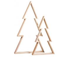 Rayher 62830000 Holz-Rahmen Weihnachtsbaum Set, 2 Holz-Bäume, 22x36 cm und 30x49,5 cm, Tannenbaum, weihnachtliche Dekoration