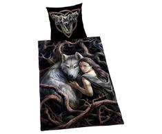 Herding ANNE STOKES Bettwäsche-Set, Wendemotiv, Bettbezug 135 x 200 cm, Kopfkissenbezug 80 x 80 cm, Baumwolle/Renforcé