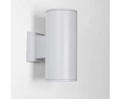 Moderne Gartenbeleuchtung Grau Up Down Strahler 24cm hoch 2xE27 Wandleuchte Außen Haus Wand Balkon