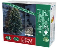 Konstsmide 6390-180 LED Lichterkette Diamantenlametta / für Innen (IP20) / VDE geprüft / 12V Innentrafo / 90 warm weiÃe Dioden / goldfarbener Draht