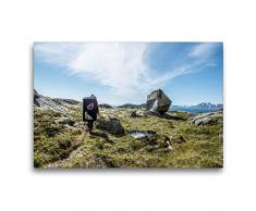 Calvendo Premium Textil-Leinwand 75 cm x 50 cm quer, bouldern in Henningsvaer, Lofoten, | Wandbild, Bild auf Keilrahmen, Fertigbild auf echter Leinwand, Leinwanddruck Sport Sport