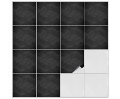 FoLIESEN Fliesenaufkleber fÃ¼r Bad und KÃ¼che - 15x15 cm - Dekor Black Slate - 50 Fliesensticker fÃ¼r Wandfliesen
