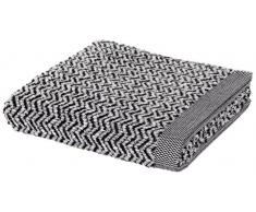 möve Brooklyn Handtuch Fischgrat 50 x 100 cm aus 85 % Baumwolle / 10 % Viskose aus Bambus-Zellstoff / 5 % Leinen, nature / black