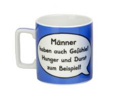 Sheepworld 42472 Tasse Wortheld Männer haben auch Gefühle! Hunger und Durst zum Beispiel!, Porzellan, blau
