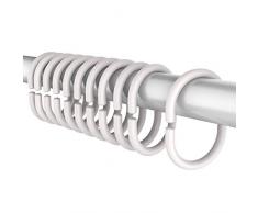 24 Packung Kunststoff Duschvorhang Ringe Haken für Badezimmer Dusche Fenster Rod (Weiß)