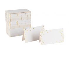 Best Paper Greetings Tischkarte – 100STCK Kleines Zelt Karten mit Metallic Folie Polka Dots, Foldover Tisch Platzkarten, Perfekt für Hochzeiten, Bankette, Events, Gefaltet 5,1 x 8,9 cm Gold