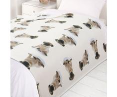 Dreamscene Warm Weiches Welpe Mops Hund Deko Fleece �berwurf �ber Bett Sofa Decke 120�x 150�cm