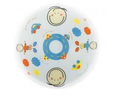 EGLO JUNIOR 2 Kinderzimmerlampe für Jungen, Kinderzimmer, Motiv Lampe, Deckenleuchte, Kinderlicht, Babyzimmer Deko, Stahl, E27, 60 W, blau/weiß