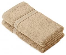 Pinzon by Amazon Handtuchset aus Baumwolle, Treibholzbraun, 2 Handtücher, 600g/m²