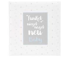 Goldbuch Baby-Fotoalbum, funkel niegel Nagel neu, 30x31 cm, Kunstdruck mit Lack, 60 weiße Seiten und 4 Seiten Textvorspann, Pergamin-Trennblätter, Weiß/Blau, 15 807