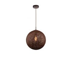 WOFI 6202.01.52.6380 Pendelleuchte, Eisen, 60 watts, E27, mittelbraun, 39 x 39 x 37 cm