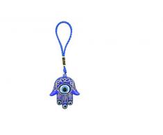 Bravo Team Lucky Blaue Evil Eye Hamsa für Schutz und Segen, Anhänger Dekoration für Auto, Zuhause und Büro, Tolles Geschenk