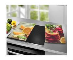 STONELINE Set aus Glas, 2-TLG. ca. 52 x 30 cm in Sangriaoptik Herdabdeckplatten, bunt, 52.9 x 30.9 x 2.2 cm, 2-Einheiten