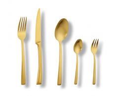 Echtwerk Tafelbesteck Avelino 30 teilig, Edelstahl 18/10, Gold mattiert, cm, 24, 5 x 4, 8 cm, 30 Einheiten