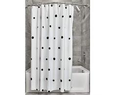 iDesign Duschvorhang, schöner Badewannenvorhang in 183,0 cm x 183,0 cm aus Polyester, schwarz/weiß