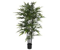 MICA Decorations Bambus im Kunststofftopf Kunstpflanze, Polyester, schwarz, 75 x 75 x 150 cm, 2-Einheiten