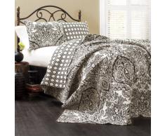 Lush Aubree Decor Quilt 3-teilig, Queen, anthrazit