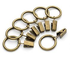 Eisen Metall Vorhang Clip Ringe 2,5 cm Innen Durchmesser bronze