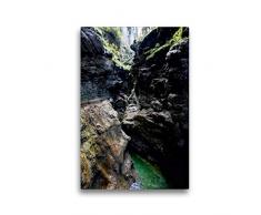 Calvendo Premium Textil-Leinwand 30 cm x 45 cm hoch, Naturerlebnis Breitachklamm | Wandbild, Bild auf Keilrahmen, Fertigbild auf echter Leinwand, Leinwanddruck Natur Natur