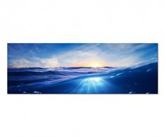Panoramabild auf Leinwand und Keilrahmen 150x50cm Meer Unterwasser Welle Sonnenuntergang
