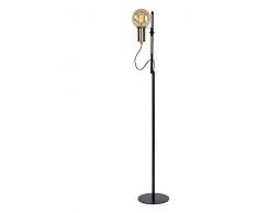 Lucide MALCOLM Stehlampe, Stahl, 60 W, Schwarz, Mattes Gold