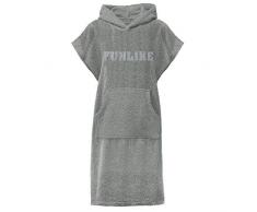 CelinaTex Funlike Poncho mittel 65 x 100 cm grau Baumwolle Badeponcho Frottee Surfponcho Kapuzenhandtuch