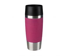 Emsa 513550 Travel Mug Thermo-/Isolierbecher, Fassungsvermögen: 360 ml, hält 4h heiß/ 8h kalt, 100% dicht, auslaufsicher, Easy Quick-Press-Verschluss, 360°-Trinköffnung, himbeer