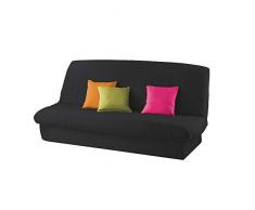 Douceur DIntérieur - 1603194, Bettcouch Schonbezug, 120 x 140 cm, 185 x 200 cm, Essentiel, Polyester Unifarben, Schwarz