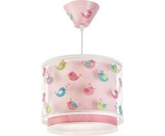Dalber Kinder Hängelampe Birds rosa Vögel, Plastik, 26.5 x 26.5 x 21 cm