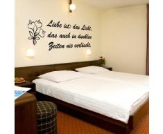 INDIGOS WG10190-70 Wandtattoo w190 Liebe ist das Licht Love Wandaufkleber 80 x 25 cm, schwarz