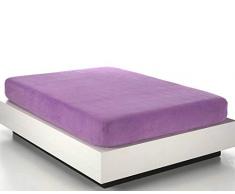 Sabanalia Spannbettlaken, Coralin, verstellbar Bett 180 cm Lila