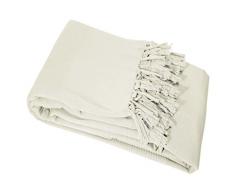 Nuances du Monde - 3006699, Sofauberwurf, 180 X 220 cm, Lana, Baumwolle Gewebt, Beige