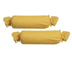 Biberna 0077144 Jersey-KissenhÃ¼lle fÃ¼r Nackenrolle aus 100 % Baumwolle, 2er-Pack, 15 x 40 cm Gelb, 27 x 18 x 2 cm